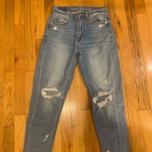AE distressed high waisted mom jeans